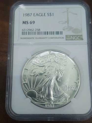 1987 NGC MS69 S $1 アメリカン シルバー イーグル
