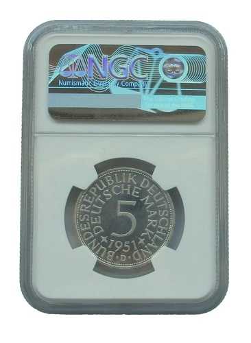 Rfg Silver 5 DM シルバーイーグル「ハマド」1951 D NGC Ms 65-