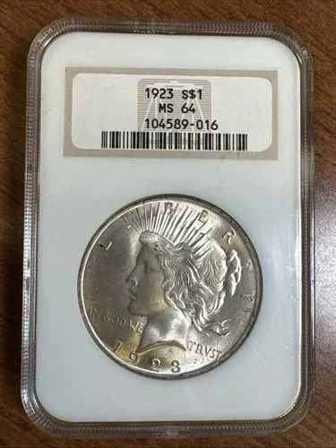 1923年 1ドル ピース銀貨 NGC MS64 未流通 初期世代 オールドファットスラブ