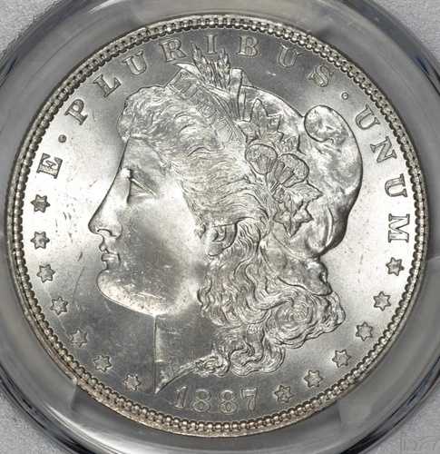 1887年モルガン・ダラー PCGS MS65++グレード 華やかな宝石！#10DER