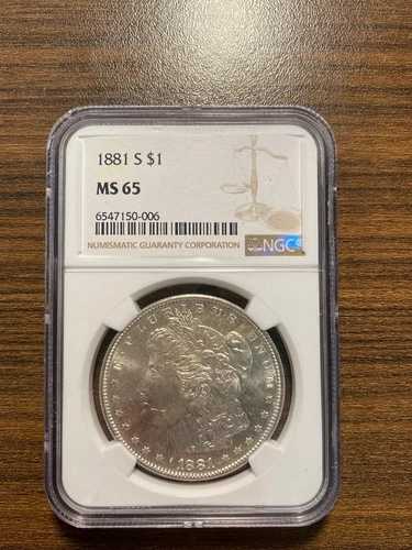 1881-S モルガン銀貨 $1 NGC MS 65 希少高品位