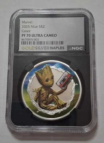 2025年 ニウエ マーベルグルート カラーライズ 1オンス シルバー コイン NGC PF 70 ウルトラカメオ
