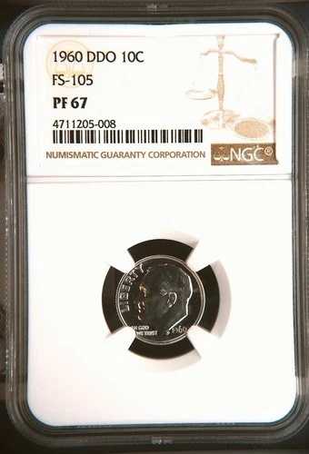 1960年 DDO FS-105 ルーズベルト・ダイム、NGC PF 67 65,945円