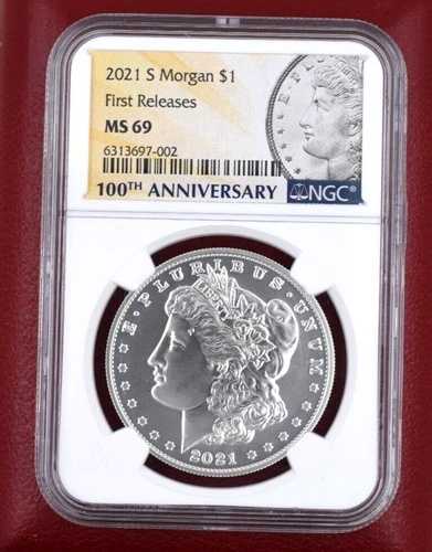 2021-S モルガン銀貨 NGC MS-69 100周年記念初版