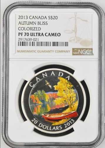 20ドル 2013年 カナダ オータムブリス シルバー プルーフ NGC PF70
