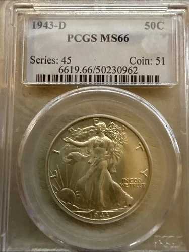 1943-D ウォーキング・リバティ・ハーフダラー MS66 NGCハイグレード 65,945円