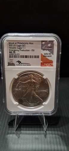 2021 (P) シルバーイーグル NGC MS70 マーカンティ ストラック フィラデルフィア 緊急発行 FDI