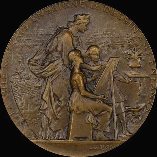 美しい1906年フランスメダルNGC MS63ルイ・ボティー教育最高峰既知のトーン 65,945円