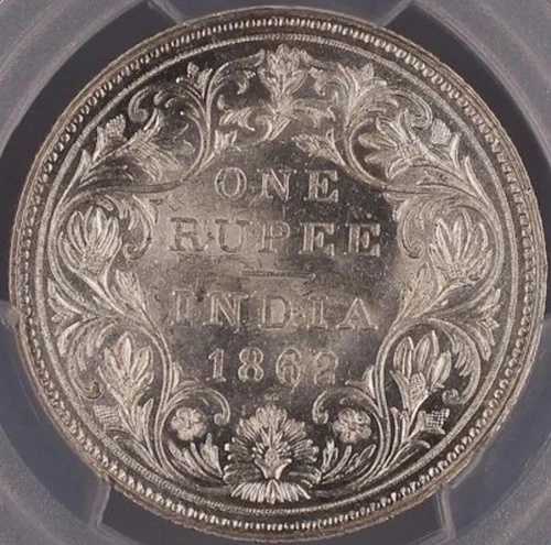 1862Bインドルピー。S&W-4.100、J/2、1/2。非常に希少。NGC UNCクリーニング済み