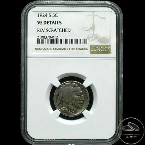 1924-S バッファロー ニッケル ~ NGC VF 詳細 ~ 希少な日付 ~ このグレードはわずか 124 枚 ~!