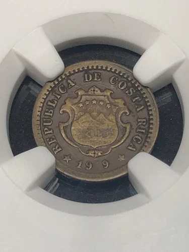 コスタリカのコイン ? 造幣局 - エラー ? 5 センタボ 1919 ? 表面が貫通 ? XF40。