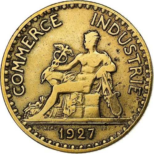 [#1276027] フランス、2 フラン、シャンブル ド コマース、1927 年、パリ、キュプラアルミニウム、 66,550円