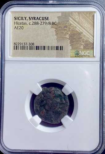 シチリア シラクサ 古代ギリシャ 希少コイン NGC 認定 紀元前288-278年 ヒケタス