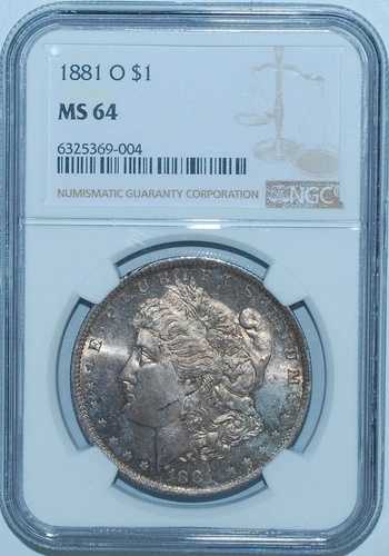 1881 O NGC MS64 モルガン銀貨