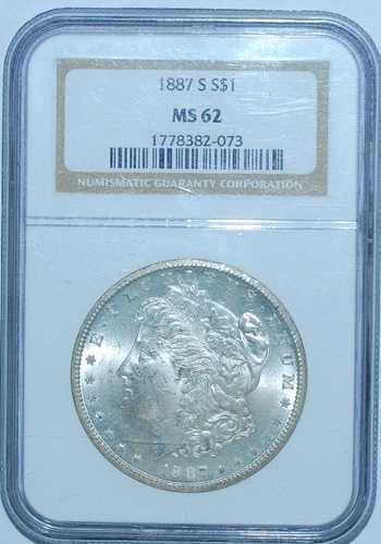 1887 S NGC MS62 モルガン銀貨