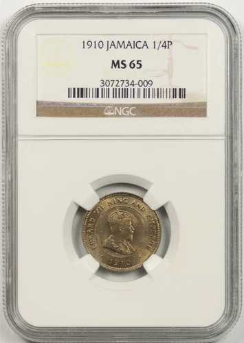 1910 1/4P NGC MS 65 (1/4ペニー) ジャマイカ ファージング 66,550円