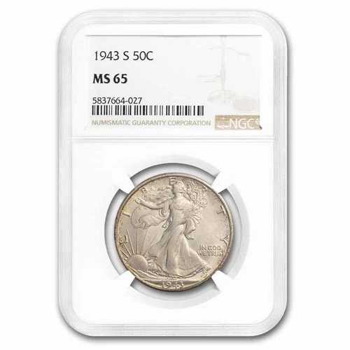 1943-S ウォーキング・リバティ・ハーフダラー MS-65 NGC