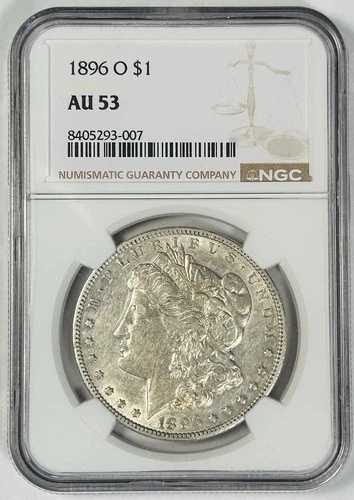 1896-O モルガン銀貨 1ドル硬貨 NGC AU 53