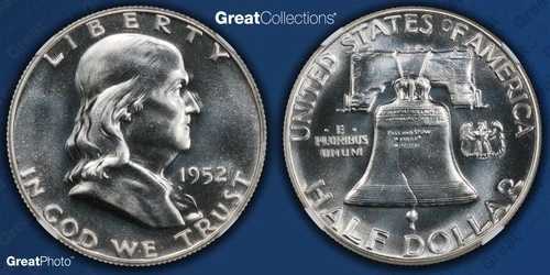 1952年 フランクリン ハーフダラー プルーフ NGC PF 68 PR68 ジェムシルバーコイン 50セント