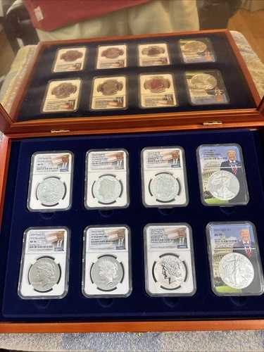 トランプ ラベル コイン合計 8 枚 2024-6 モルガン＆ピース ドル / 2 - シルバー イーグル NGC。｜WORLD RESOURCE【QUEEN店】