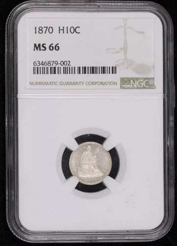 1870年 自由の女神像半ダイム NGC MS-66