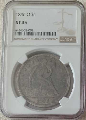 1846-O リバティ・シーテッド・ドル、NGC XF45、色調あり|WORLD RESOURCE【QUEEN店】