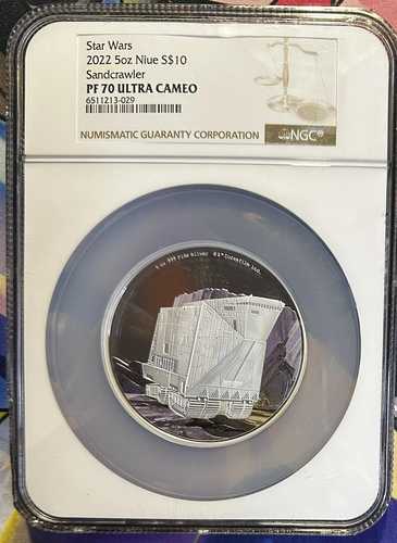 2022年 スター・ウォーズ NGC PF 70 NIUE 5オンス シルバー 10ドル 「サンドクローラー」 ウルトラカメオ