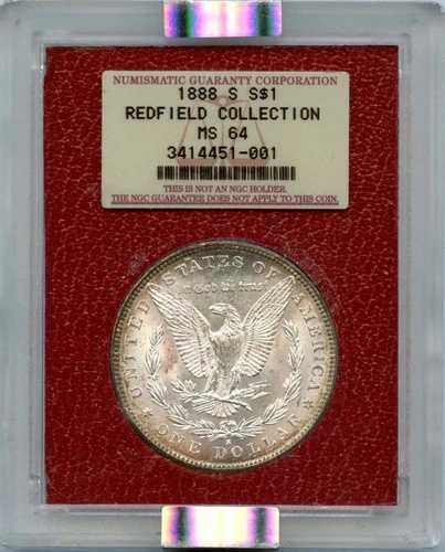 1888年 S $1 モルガン・ダラー レッドフィールド・ホード NGC MS64
