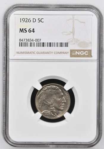 1926年 D バッファローニッケル NGC MS-64