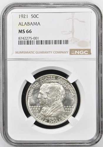 1921年 アラバマ 50C NGC MS-66 ブラストホワイト
