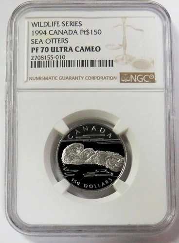 1994年 プラチナ 766 カナダ製 150ドル ラッコ 1/2オンス NGC PF 70 ウルトラカメオ