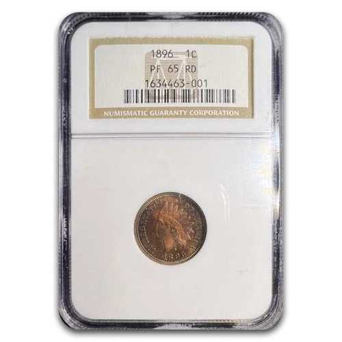 1896年インディアンヘッドセントPF-65 NGC（レッド）