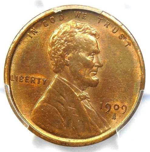 1909-S VDB リンカーン・ウィート・セント 1セント ペニーコイン - PCGS 未流通詳細 (UNC MS)