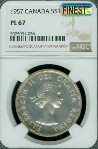 1957 カナダ ドル NGC PL67 ARNPRIOR MAC 最高級グレード 新発見 3 既知 25 。 396,495円