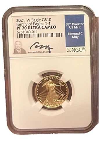 2021年 W $10 1/4オンス ゴールド アメリカンイーグル プルーフコイン タイプ1 NGC PF70 ウルトラカメオ