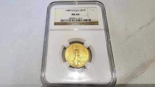 1989年 10ドル 1/4インチ ゴールドイーグル NGC MS69｜WORLD RESOURCE【QUEEN店】