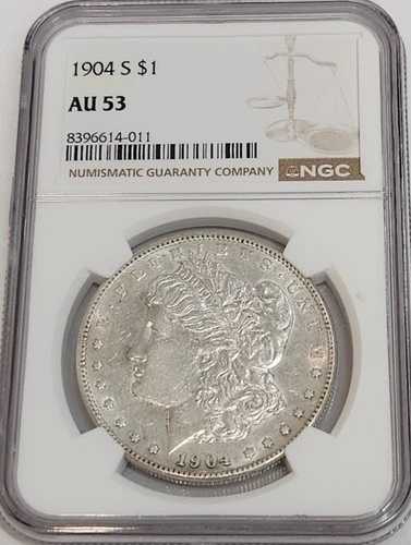 1904-S AU53 モルガン銀貨 NGC