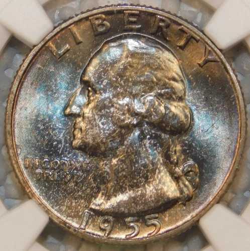 1955年 25セント ワシントン クォーター NGC MS67+ 認定 極上 GEM CAC シルバー