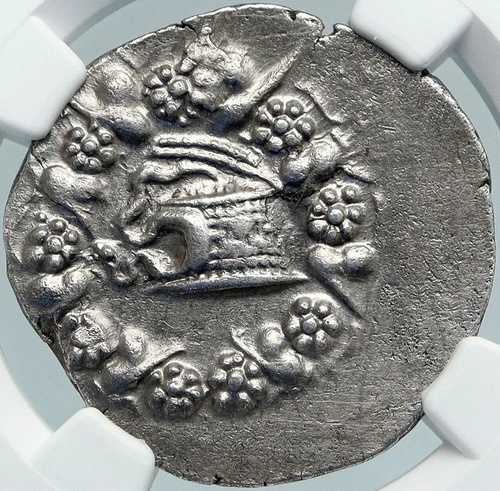 ペルガモン（ミシア） 紀元前92年頃 古代ギリシャ銀貨 フクロウ NGC i88355