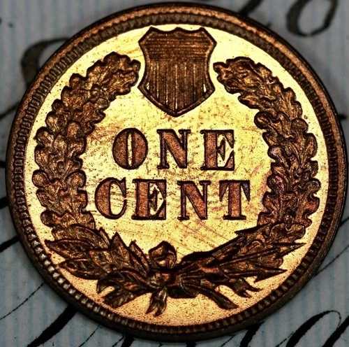 1894 年製カメオ、新品同様 ++ 、燃えるような赤色、宝石プルーフ、インディアンヘッド ペニー、DC382、わずか 2632 個!