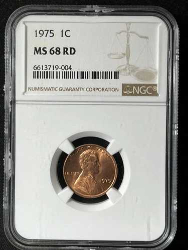 1975年 1C RD リンカーン記念館 1セント NGC MS68RD 6613719-004