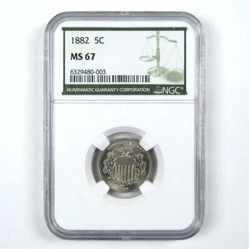 1882年 シールドニッケル MS 67 NGC 5セント 未流通コイン SKU:I15072