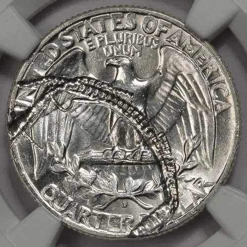1964 D NGC MS65 巨大なストラックスルーリーディングシルバークォーターミントエラー、本当に素晴らしい! 903,100円