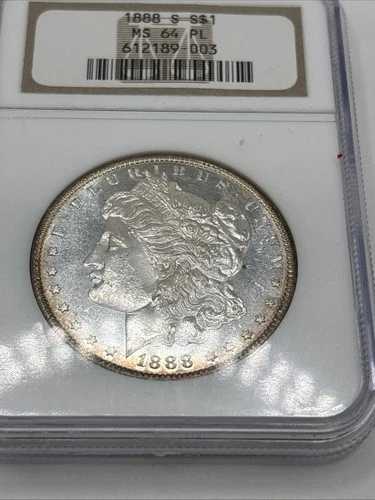 1888 S プルーフ モルガン シルバー ダラー - NGC 認定 MS64 PL !!