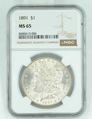 1891 NGC MS65 モルガン銀貨