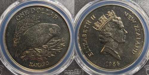 ニュージーランド 1986年 1ドル カカポ PCGS MS67 FDC GEM UNC #3265