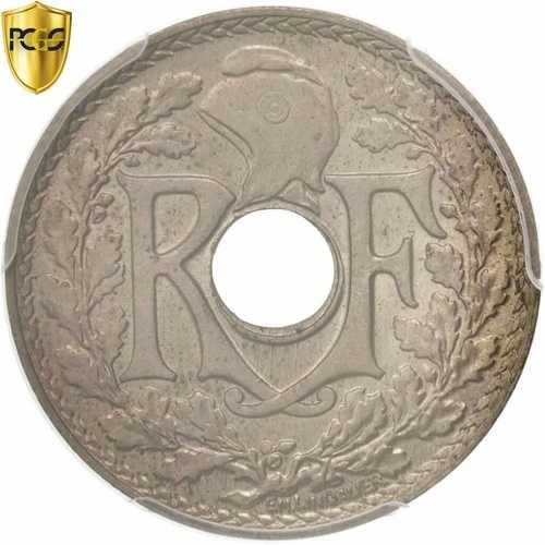 [#96413] コイン、フランス、リンダウアー、25 サンタイム、1918 年、パリ、PCGS、MS64、MS(64)