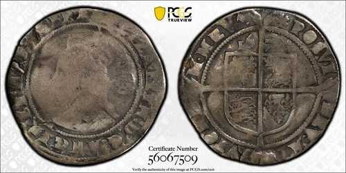 1574年 イギリス 6ペンス、エグランティン - PCGS F 詳細