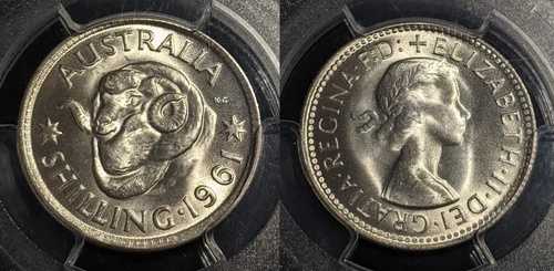 1961年 Mシリング 1/- オーストラリア PCGS MS66 GEM UNC #2309