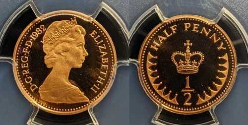イギリス 1982年 プルーフ ハーフペンス 1/2P S-A2 PCGS PR69DCAM FDC UNC #3450 55,440円